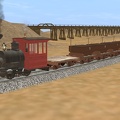 Eureka Mill railroad locomotive and cars
